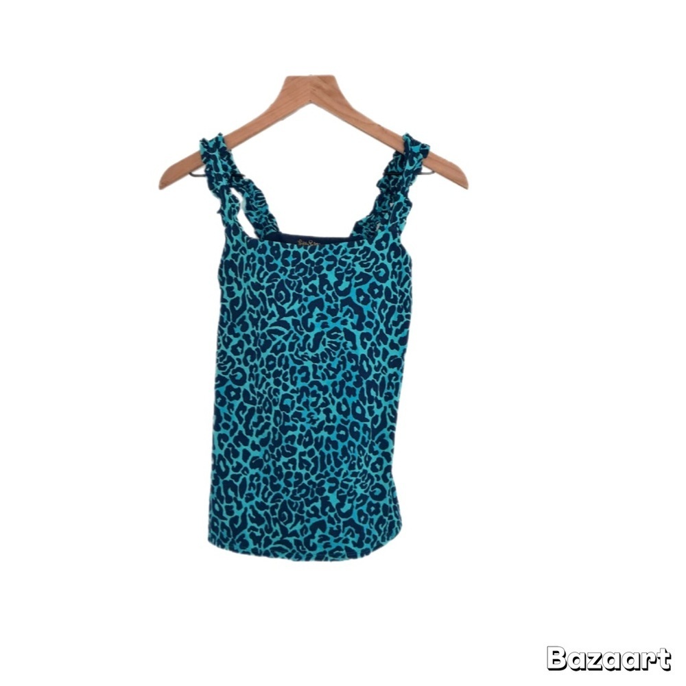Lilly‎ Pulitzer Lucine Bra Tank in a blue leopard print